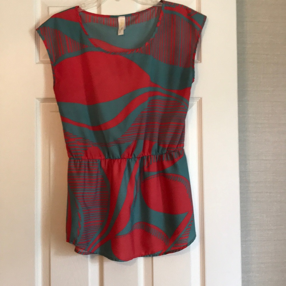 Pink and green top
